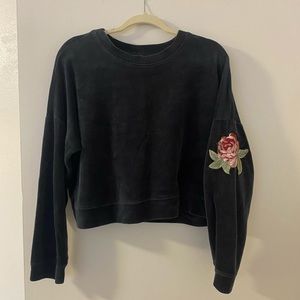 velvet cropped sweater